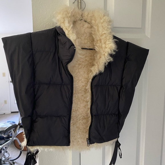 Isabel Marant Etoile puffer faux shearling crop vest reversible NWOT - Picture 3 of 4